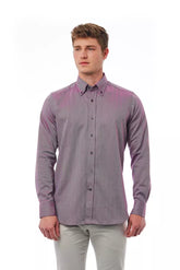 Bagutta Burgundy Cotton Men Shirt -   -  Bagutta.